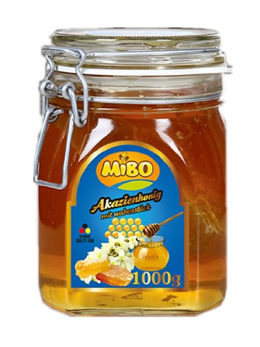MIBO蜜宝高级刺槐花蜂巢蜂蜜1kg(德国进口):亚