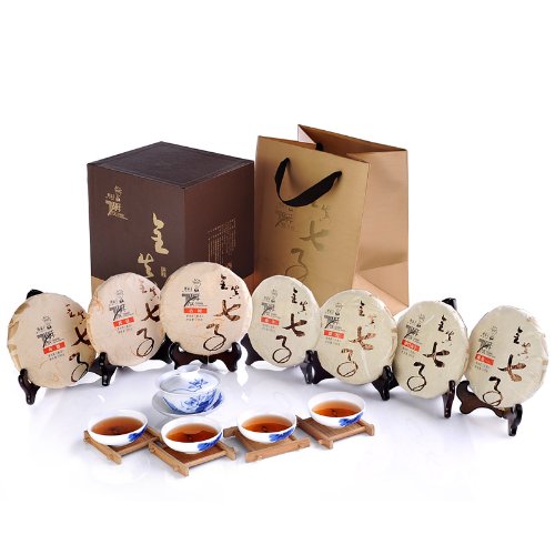 书呆子 云南普洱茶礼盒包装 高档 全真七子 生熟