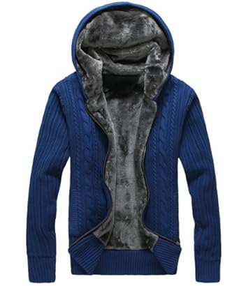 M.T. 鸣踏 男士 <em>毛线外套 开衫</em> 连帽 拉链 修身型