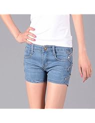 好艾琳 2014 夏装<em>女式牛仔短裤</em>爆款修身排扣牛