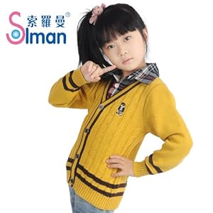 索罗曼 2013秋季新款<em>开衫</em>学院风中<em>大女童毛衣</em>
