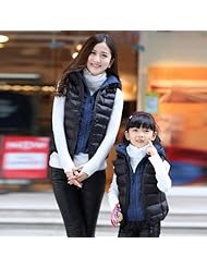 美分美秒 亲子装<em>棉服</em>假两件牛仔帽<em>短款马甲</em> 外