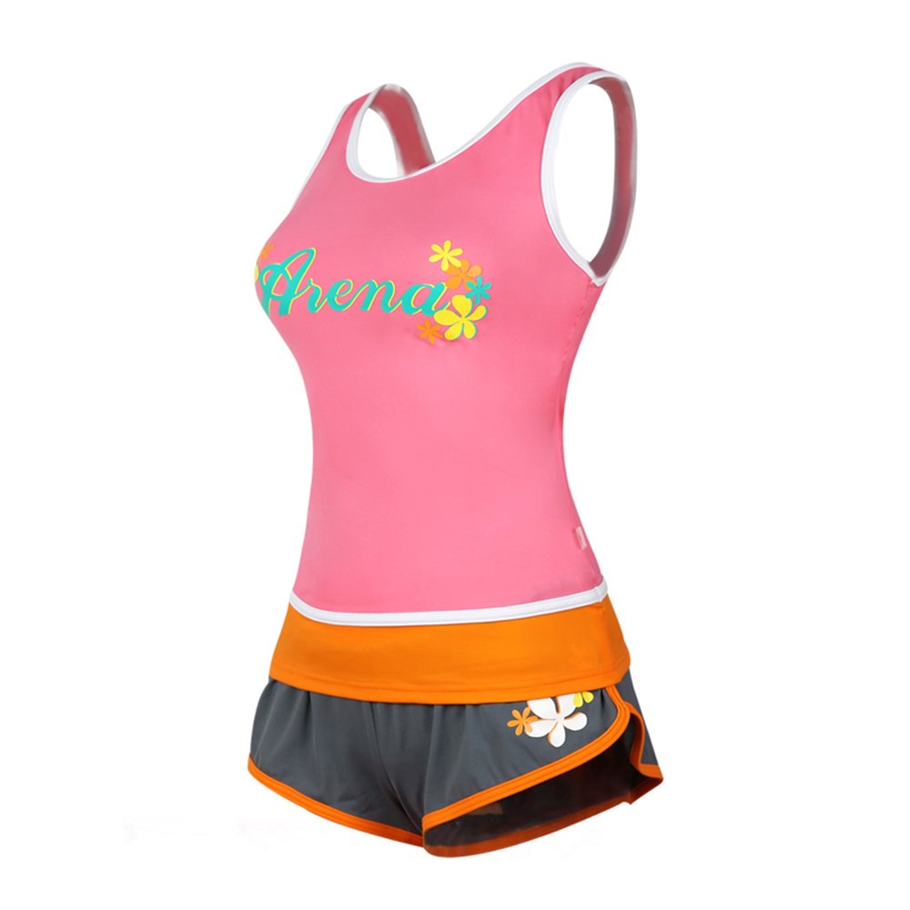 arena 阿瑞娜 女士分体平角泳衣 泳装3件套 运动休闲泳衣 4316 粉色