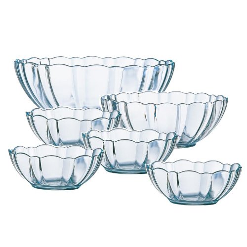 乐美雅 钢化玻璃耐热玻璃碗 6件礼盒装  39元