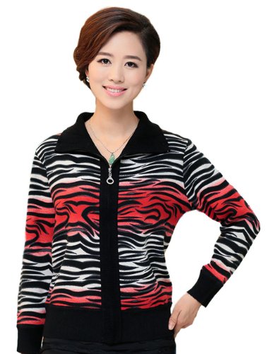 绒秋 <em>中老年</em>女式<em>针织衫开衫</em> 毛衣外套 韩版 毛衣