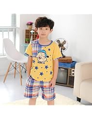 阿拉兜 纯棉儿童睡衣 <em>小男孩夏季</em>短袖<em>短裤</em>套装