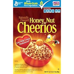 Cheerios通用磨坊全麦蜂蜜坚果麦圈481g