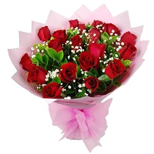 中礼鲜花速递 爱情鲜花 19支红玫瑰 生日礼物 圣诞礼物 上海鲜花(仅供上海)