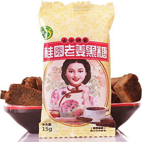 绿帝 桂圆老姜黑糖15g/袋 龙眼红糖姜茶 产妇经期月子必备-图片