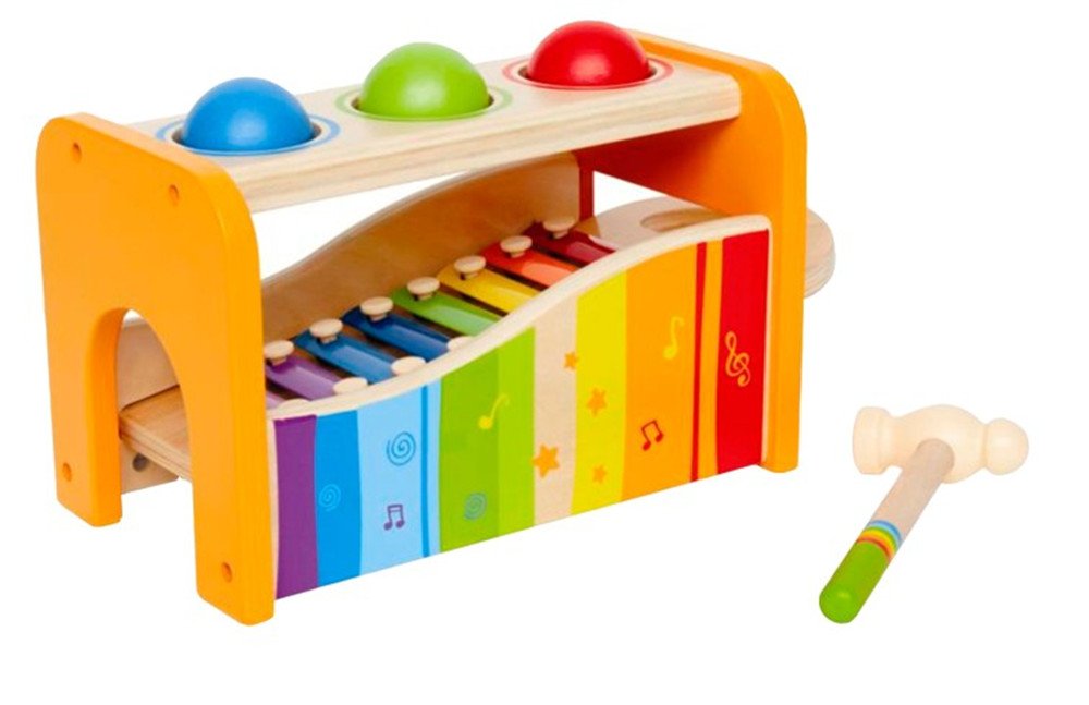 德国hape 儿童玩具 1-2岁 木制 音乐早旋律敲琴