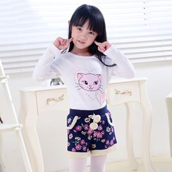 儿童装碎花复古款羊羔毛卷边舒适<em>棉短裤</em>潮 【