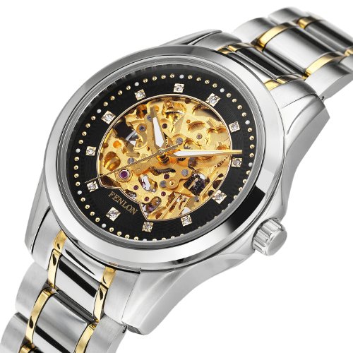 瑞士FENLON 峰浪手表 自动机械男表 黑面镂空