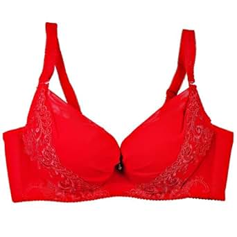 SOSOMEI 秀秀美 女式 <em>文胸</em>底裤套装 红色 上装