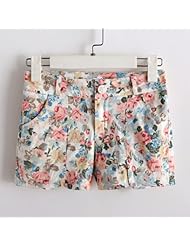 依娅 清晨的一缕阳光 夏季韩版百搭<em>花色短裤</em>/热