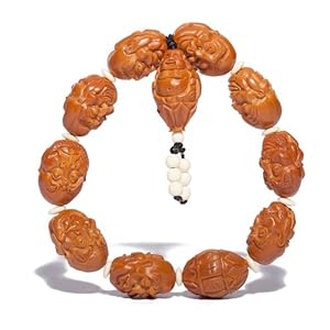 沐恩 天然老油核橄榄核手串 精雕 个性 把家手串