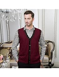 贝源 秋冬新款羊绒背心男v领<em>开衫</em> 中<em>老年</em>100%