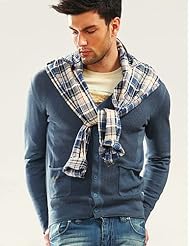 KAMA 卡玛 春秋男士百搭V领<em>单排扣针织</em>衫休