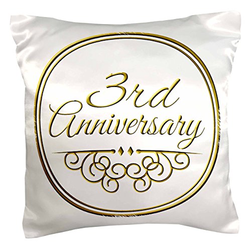 3rd anniversary gift gold text for celebrating wedding