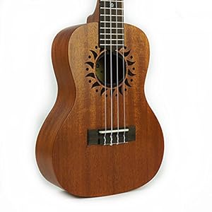 Annabelle 23寸尤克里里 全沙比利太阳花无边 乌克丽丽 夏威夷小吉他入门级(送包+视频教程+书+背带+琴弦+拨片)-乐器-亚马逊中国