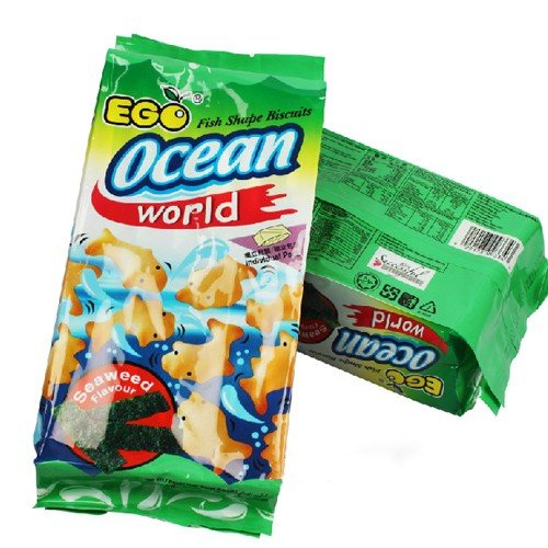 马来西亚EGO 小鱼儿图形饼(海苔味)140g:亚马