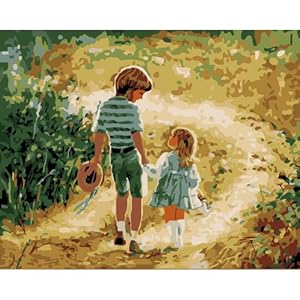 yan 关妍 diy数字手绘填色数码油画 4050<em>哥哥妹</em>