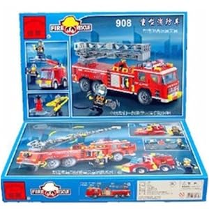 启蒙 乐高式拼装玩具 消防-重型消防车 908