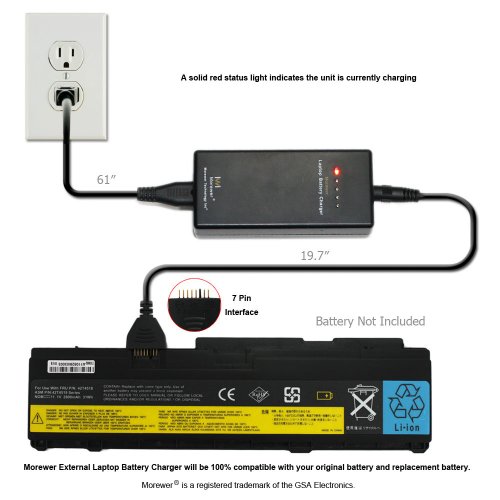 Morewer(USA) 全新笔记本电脑电池直充适合于