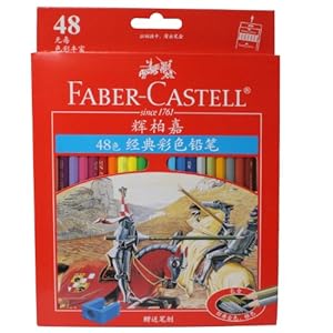 Faber-castell 辉柏嘉 48色经典彩色铅笔 油性彩铅(48支\/盒)-办公用品-亚马逊中国 [水溶性彩色铅笔]