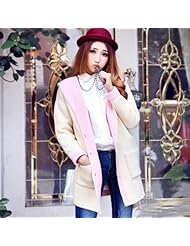 天瑞卡 韩版<em>毛衣</em>针织衫<em>女开衫</em>中<em>长款拼接</em>外套