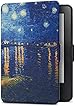 柏图 适配新款2014全新New Kindle保护套 499元版/Kindle 6/新Kindle电子书皮套 亚马逊阅读器保护套 清新 文艺彩绘皮套 黑色底壳版(内附贴膜套装) K7-09 梵高-罗纳河的星夜