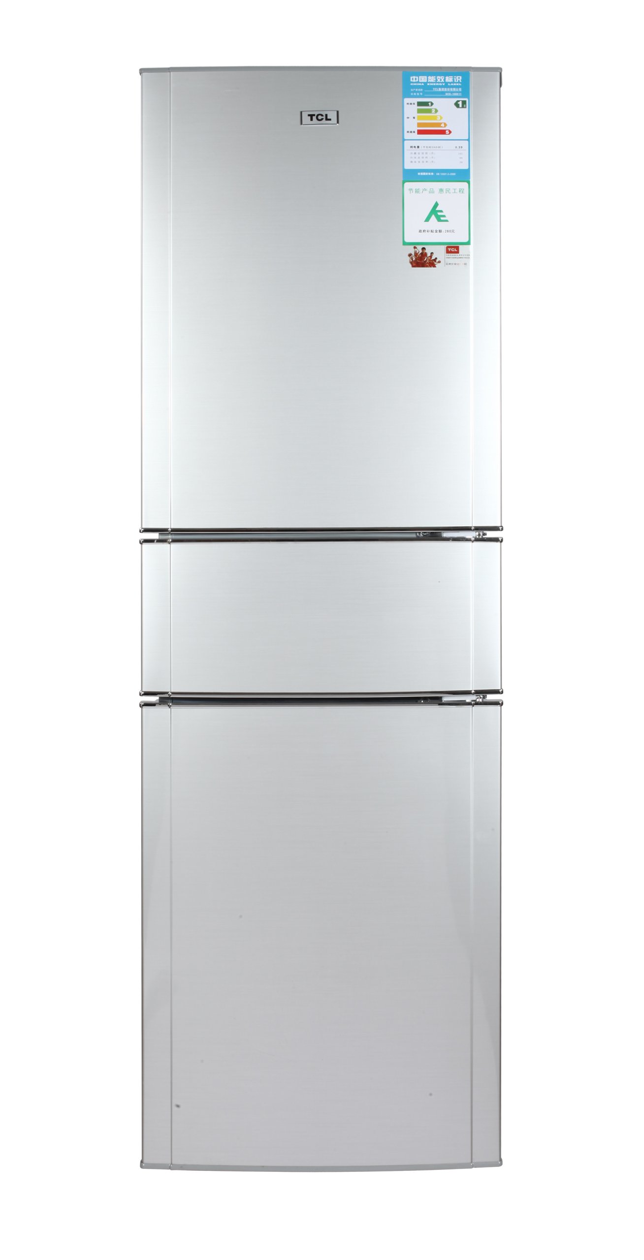 TCL BCD-188K11 188升三门冰箱(银灰色):亚马逊:大家电