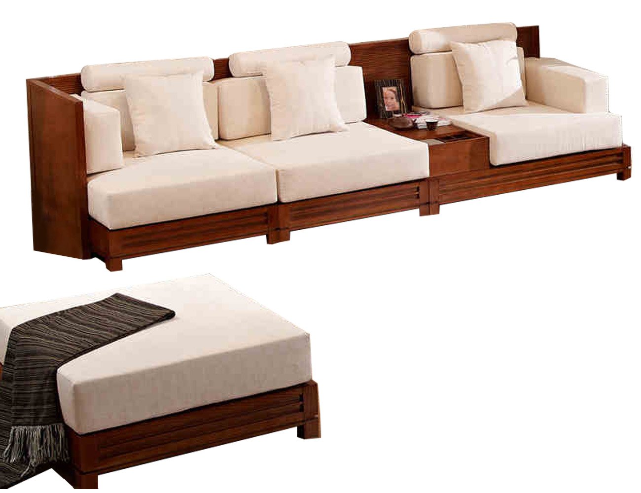 东南亚休闲中式水曲柳实木贵妃