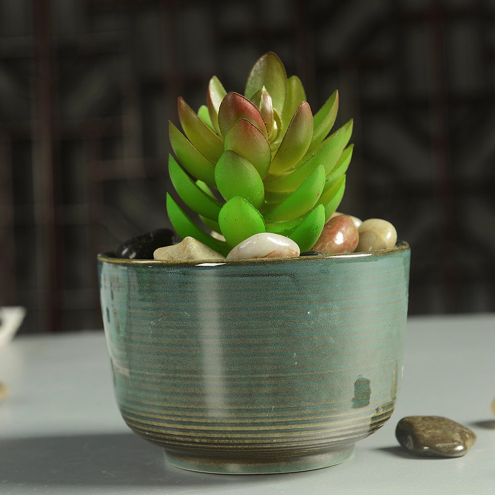 美式陶土创意流釉多肉花盆 陶瓷个性红陶土培花盆 手工裂痕做旧