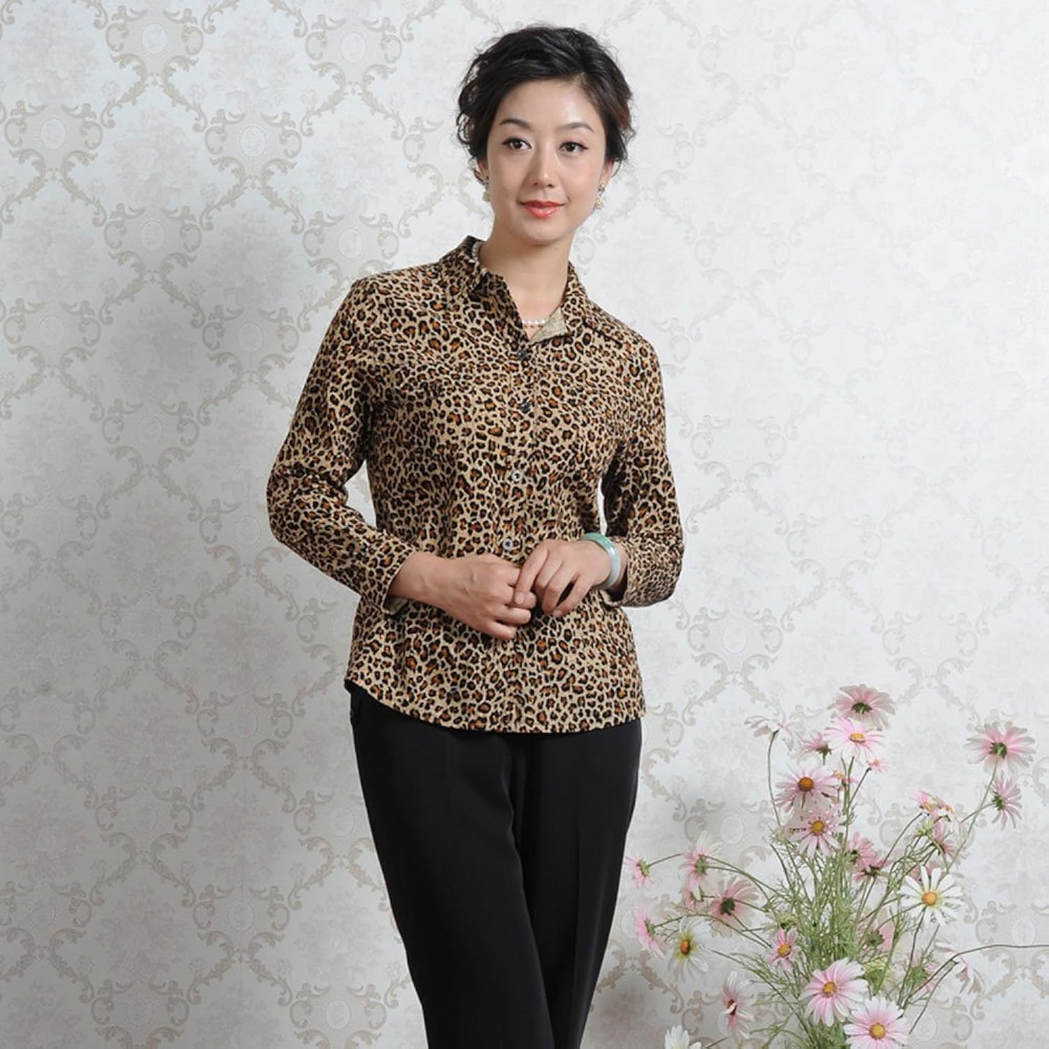 中年春装长袖打底衫优雅妈妈装