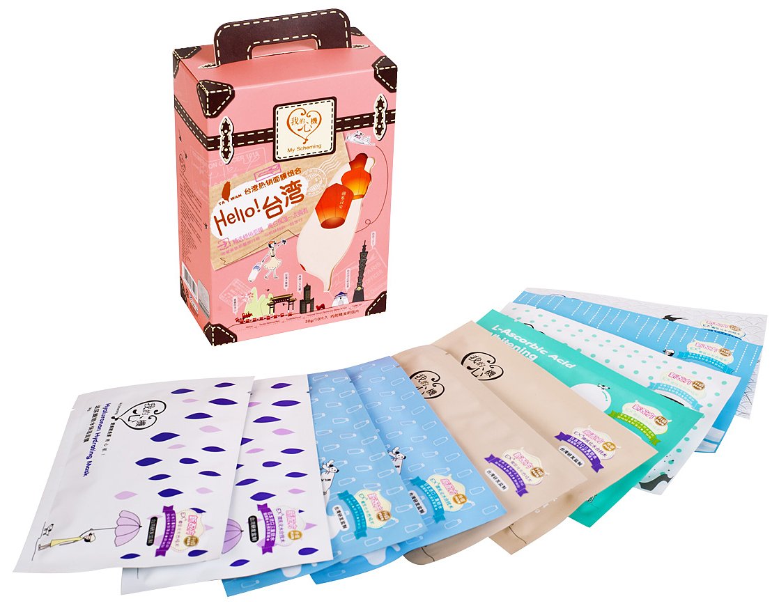 我的心机 台湾限定版 福尔摩沙面膜旅行组10片x3+面膜4片+发带 99元包邮