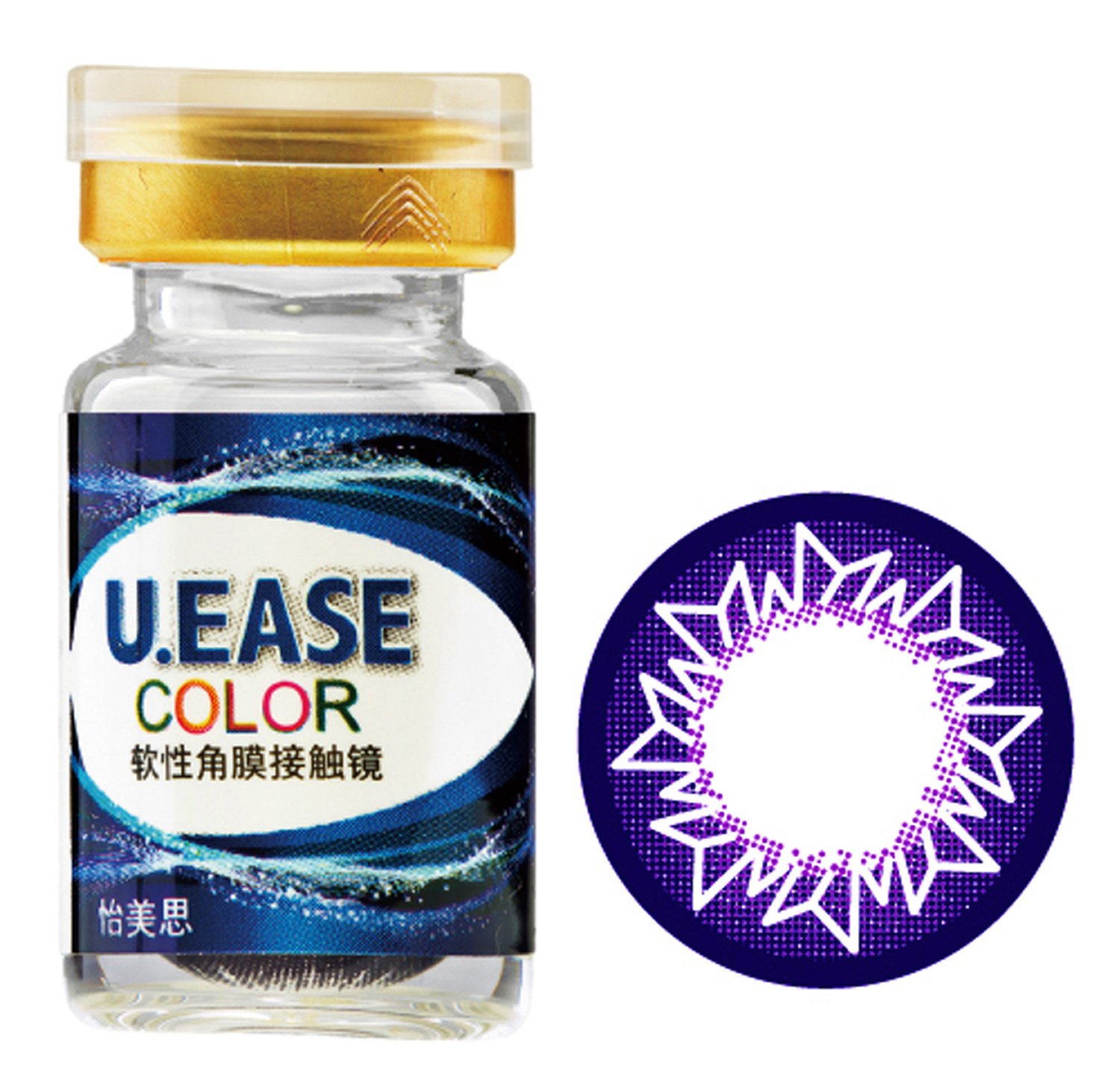 CLB 科莱博怡美思彩色隐形眼镜“蝶恋花”系列之(蝴蝶紫UE31) 1片\/瓶 -1.00 (医)(韩国进口):亚马逊:个人护理