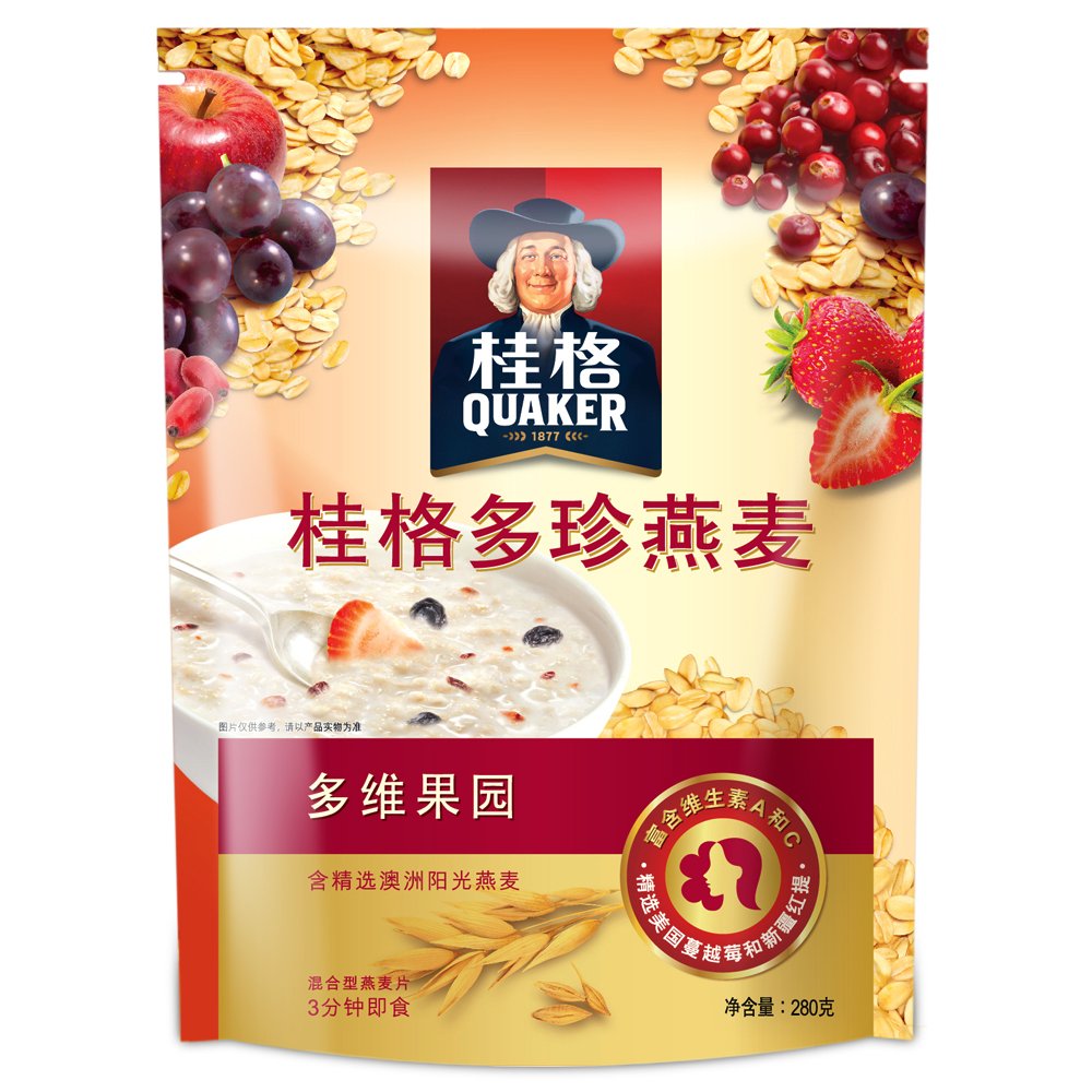 桂格 多珍燕麦片多维果园280g:亚马逊:食品