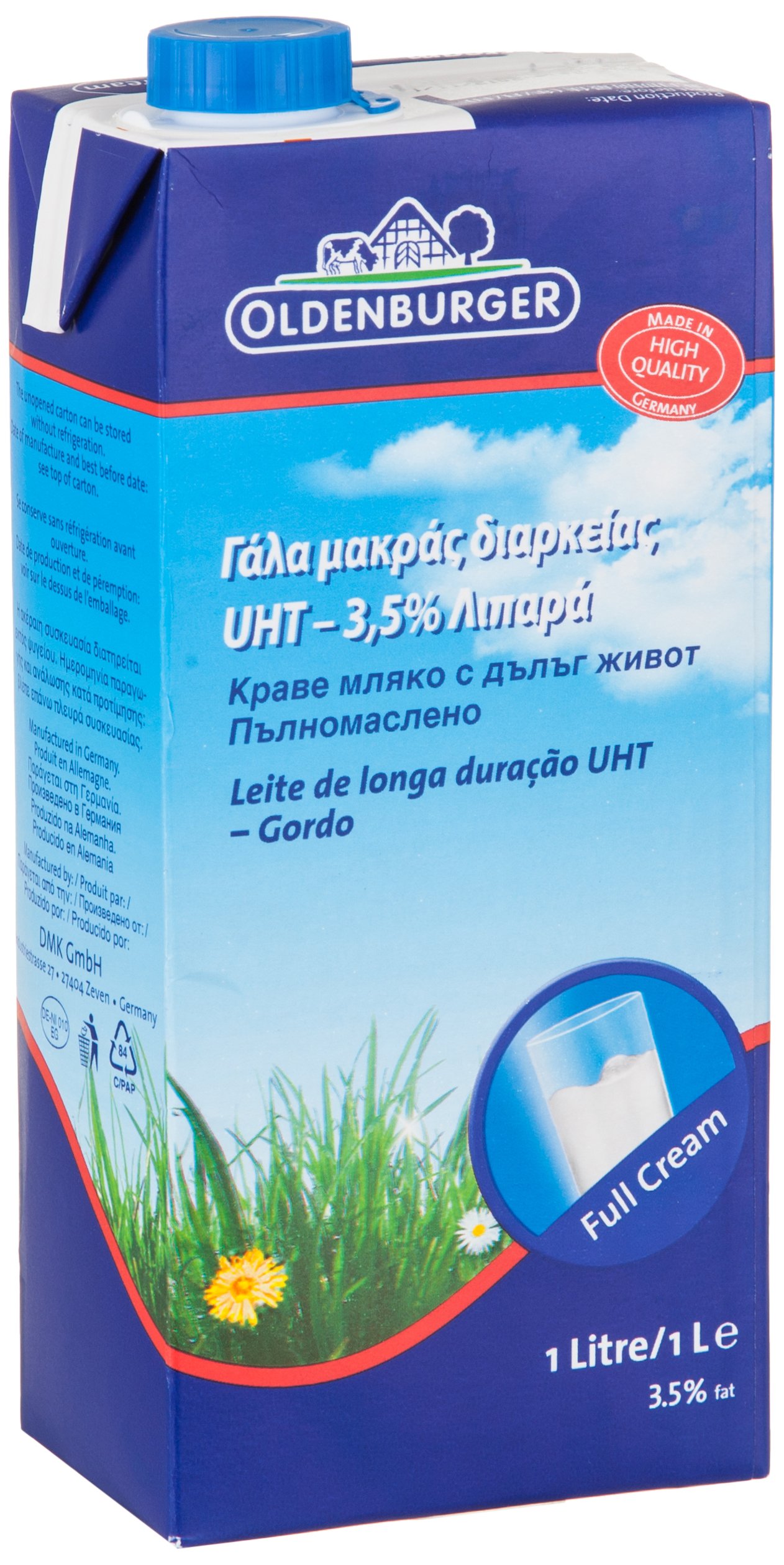 Oldenburger欧德堡超高温处理全脂纯牛奶1L(德