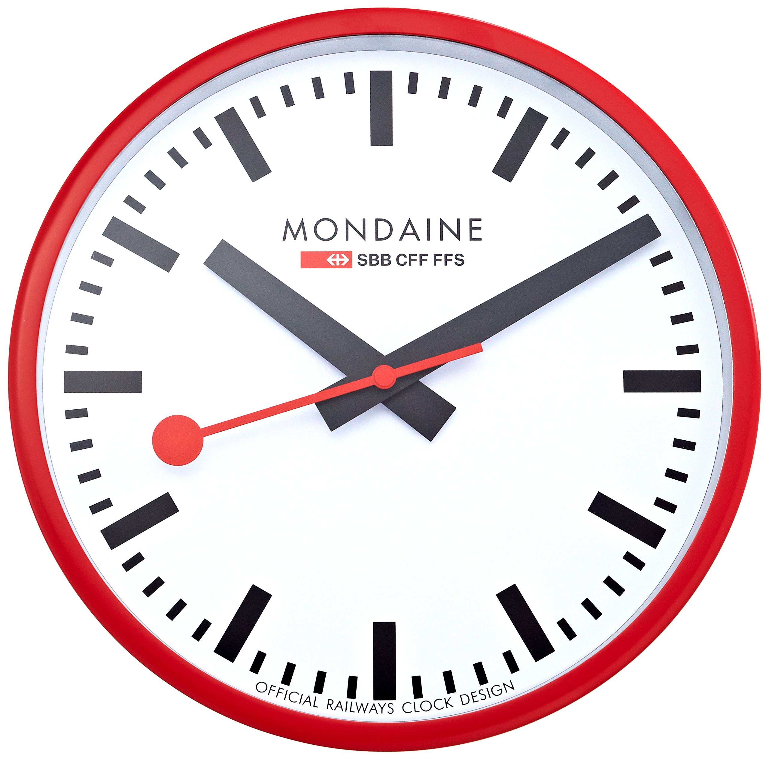 Mondaine 瑞士国铁表 25cm 经典挂钟红 A990